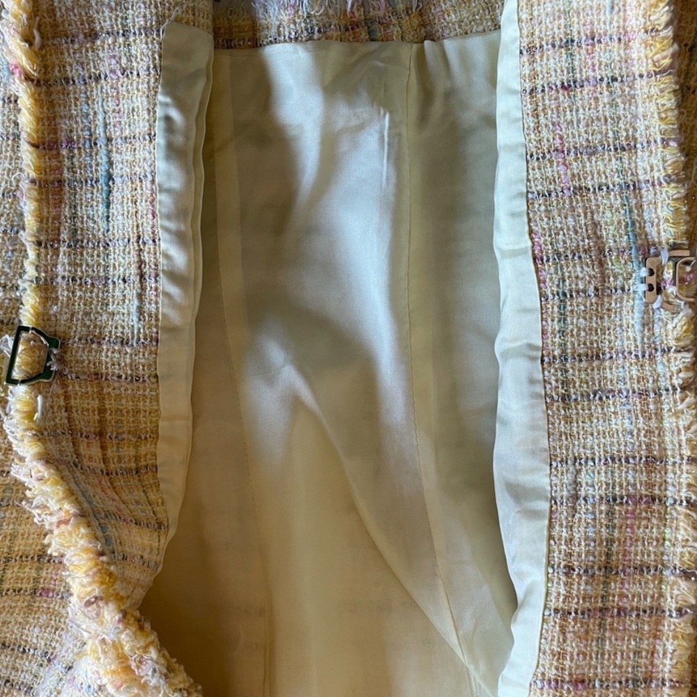Yellow Tweed Women's Jacket Size 6 - Picture 7 of 9
